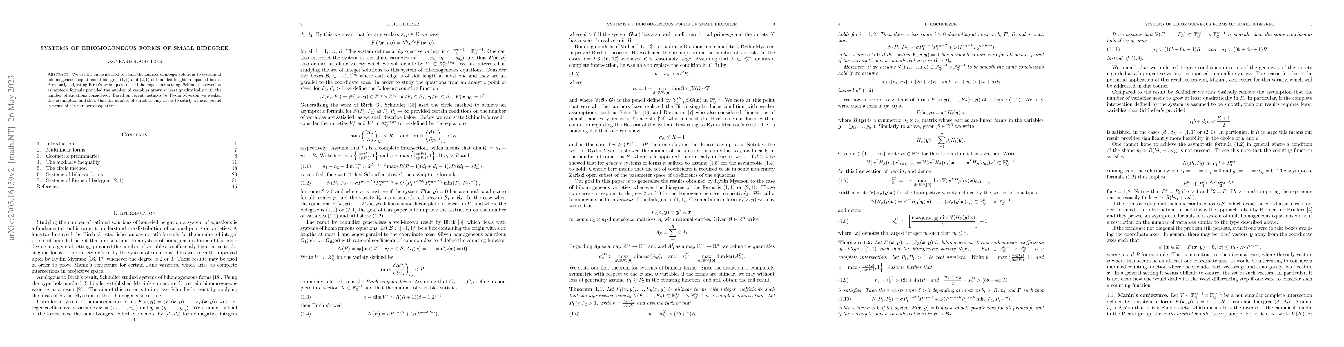 Thumbnail for Systems of bihomogeneous forms of small bidegree