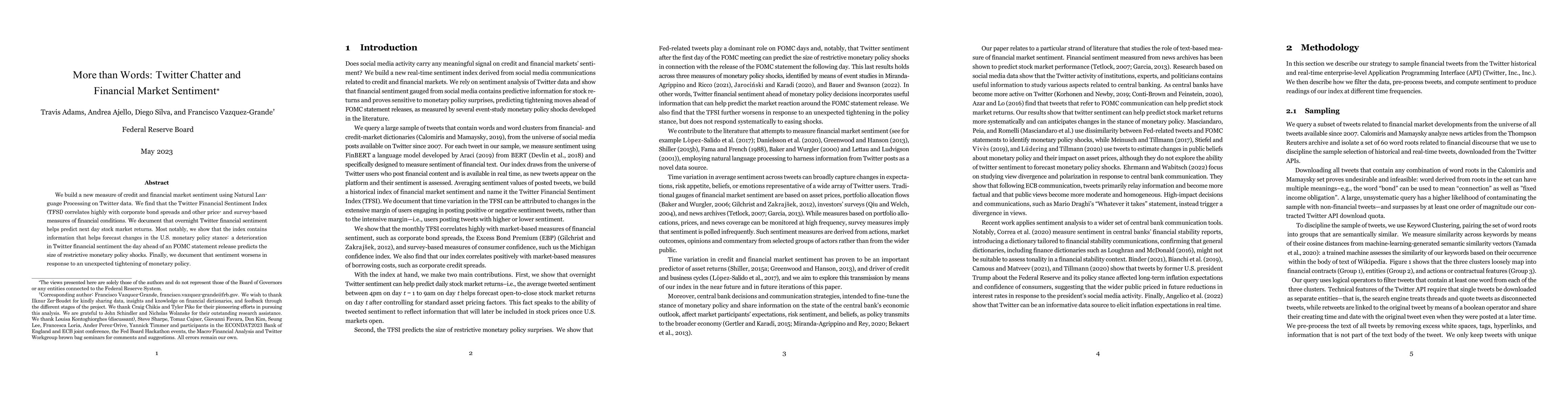 Thumbnail for More than Words: Twitter Chatter and Financial Market Sentiment