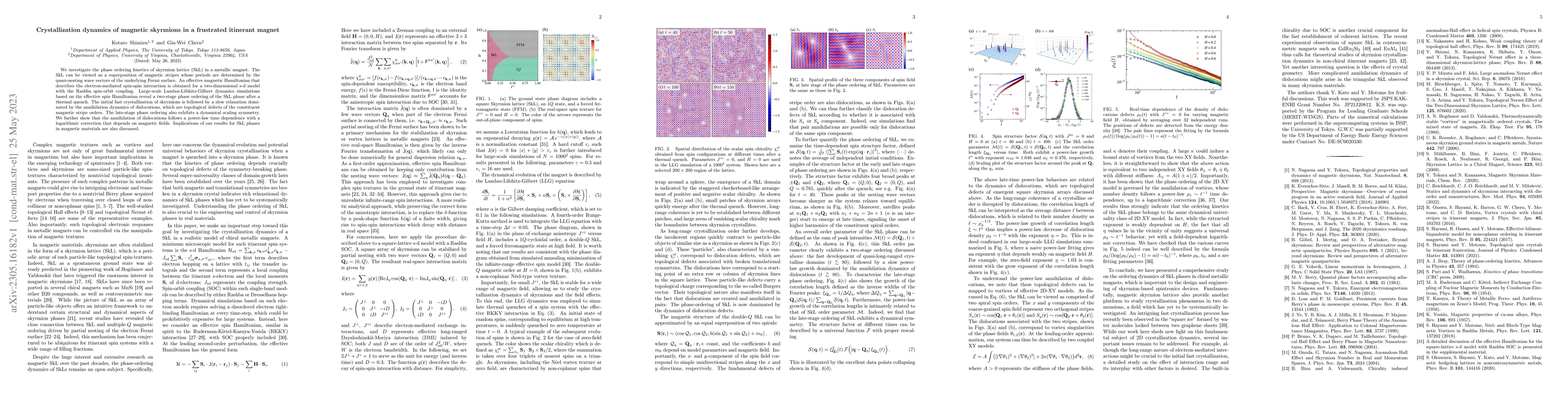 Thumbnail for Crystallization dynamics of magnetic skyrmions in a frustrated itinerant
  magnet