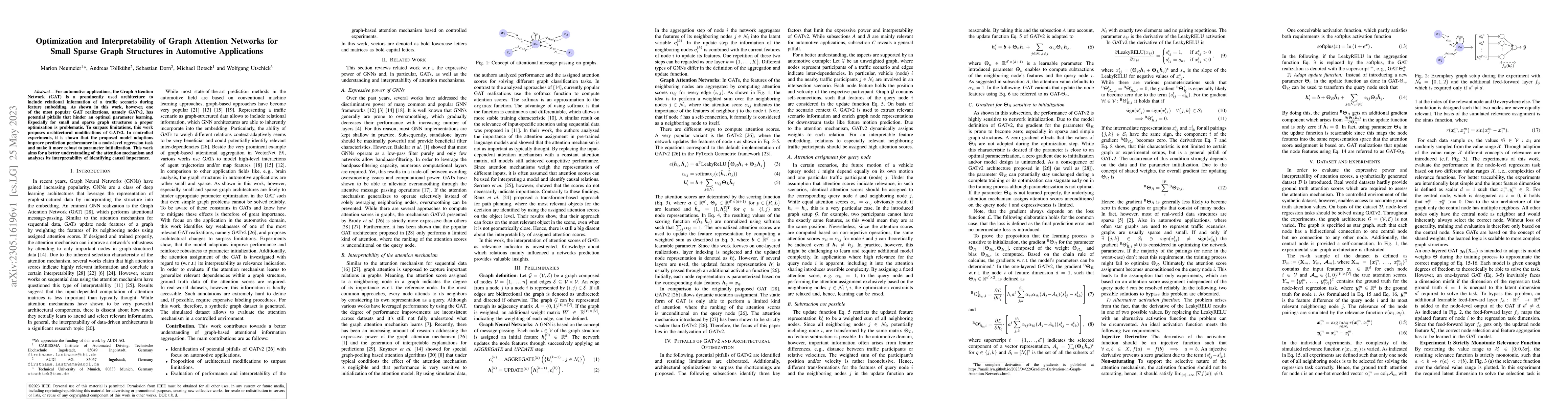 Thumbnail for Optimization and Interpretability of Graph Attention Networks for Small
  Sparse Graph Structures in Automotive Applications