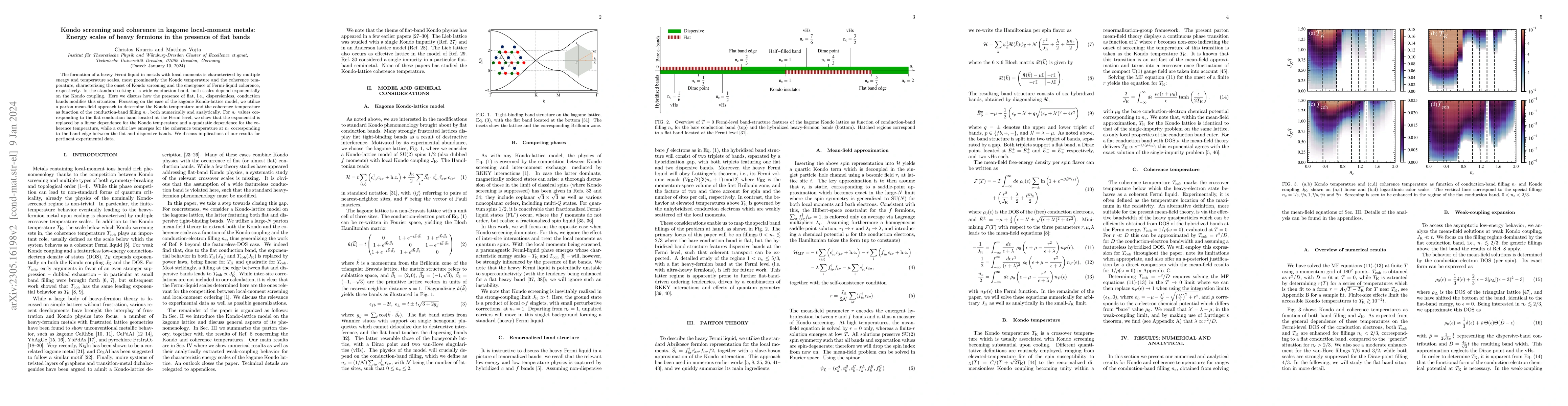 Thumbnail for Kondo screening and coherence in kagome local-moment metals: Energy
  scales of heavy fermions in the presence of flat bands