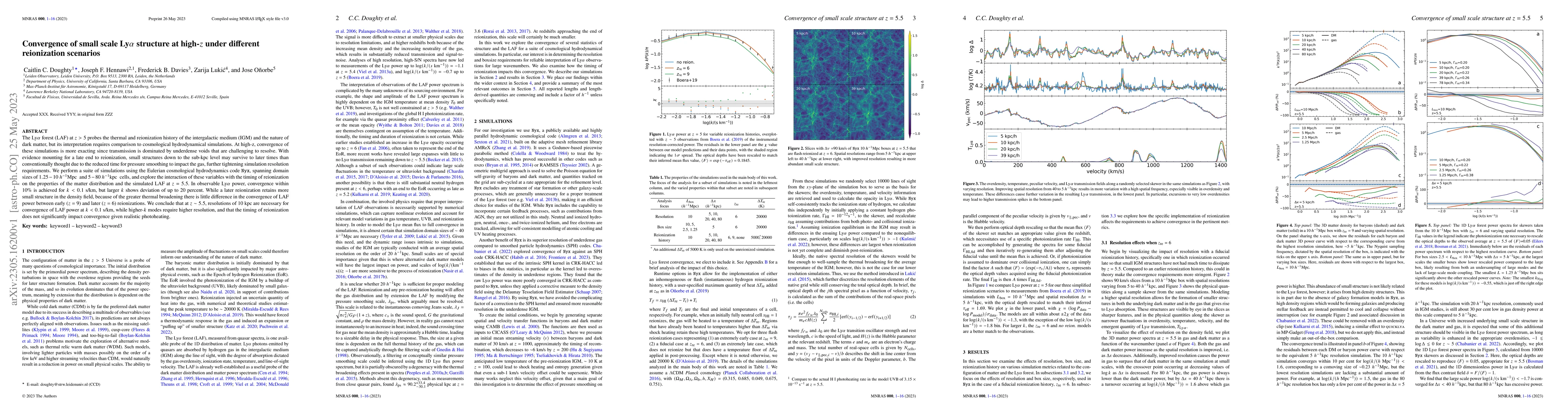 Thumbnail for Convergence of small scale Ly$\alpha$ structure at high-$z$ under
  different reionization scenarios