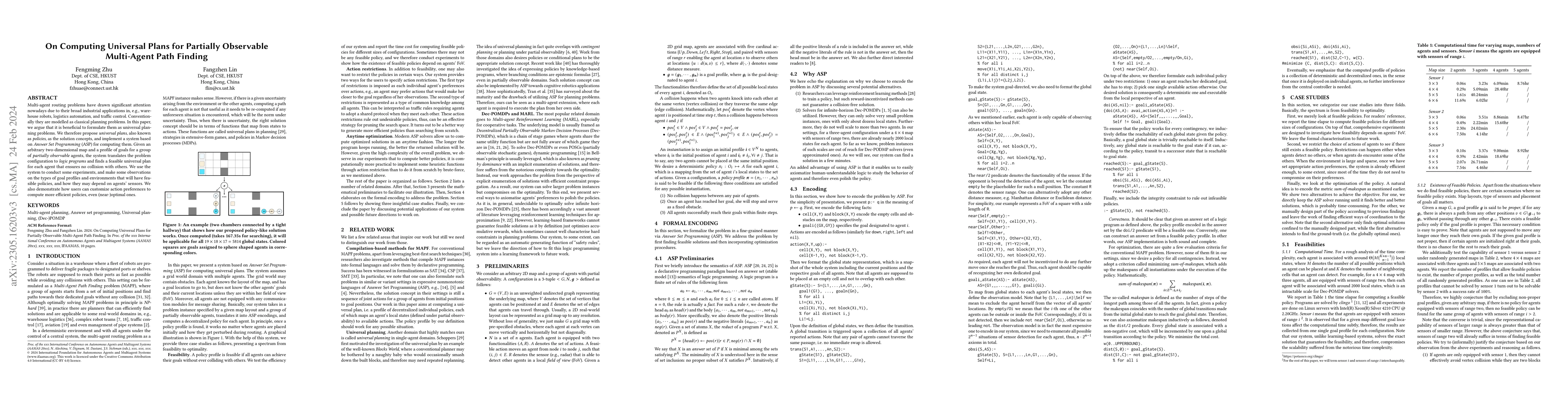 Thumbnail for On Computing Universal Plans for Partially Observable Multi-Agent Path
  Finding