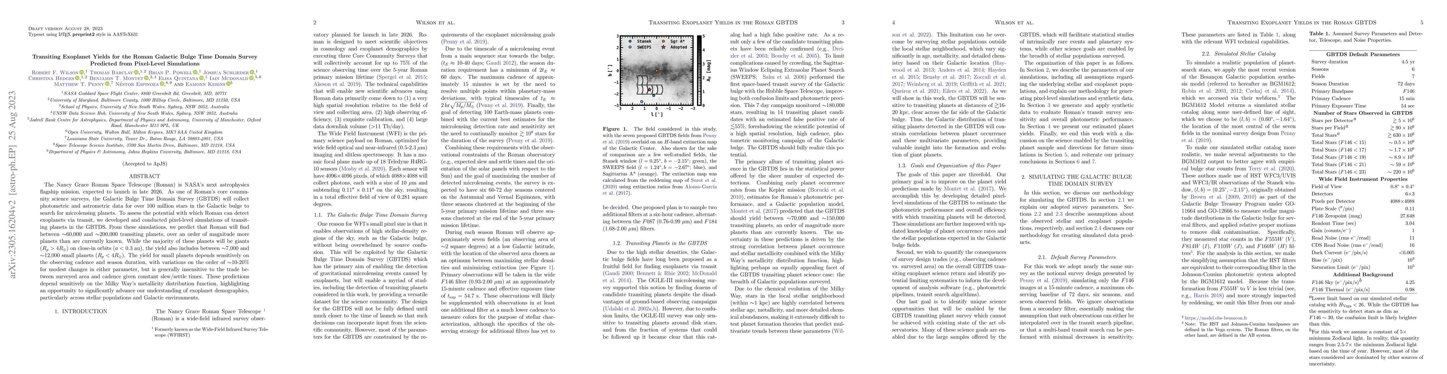 Thumbnail for Transiting Exoplanet Yields for the Roman Galactic Bulge Time Domain
  Survey Predicted from Pixel-Level Simulations