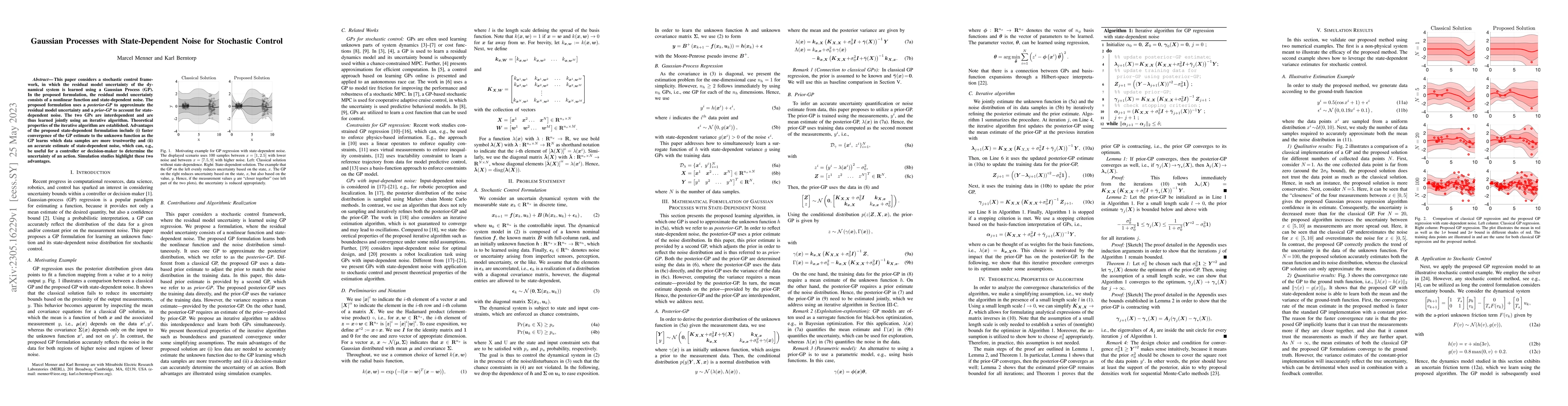 Thumbnail for Gaussian Processes with State-Dependent Noise for Stochastic Control