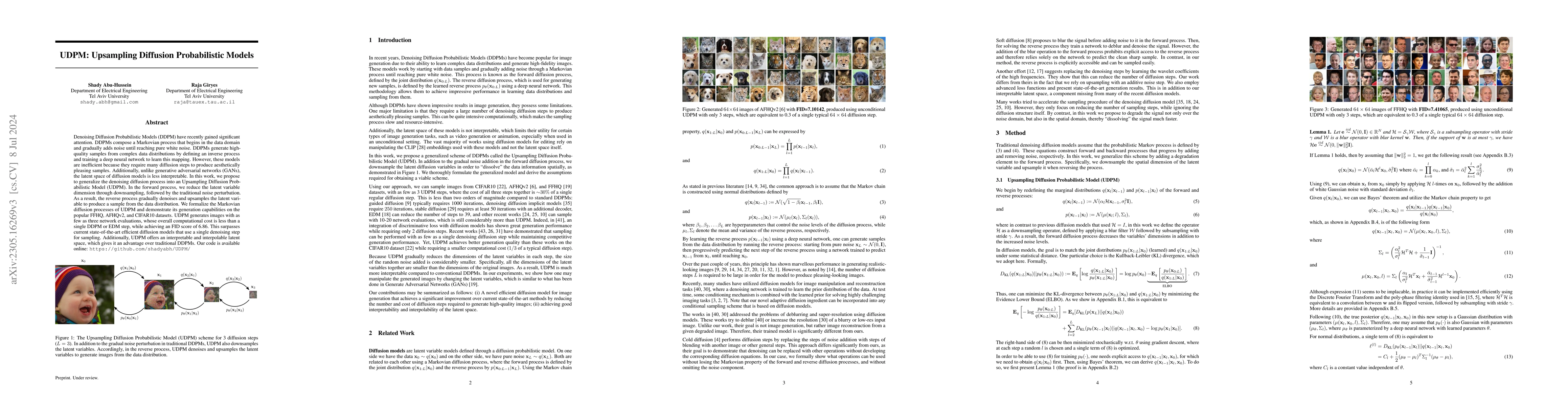 Thumbnail for UDPM: Upsampling Diffusion Probabilistic Models