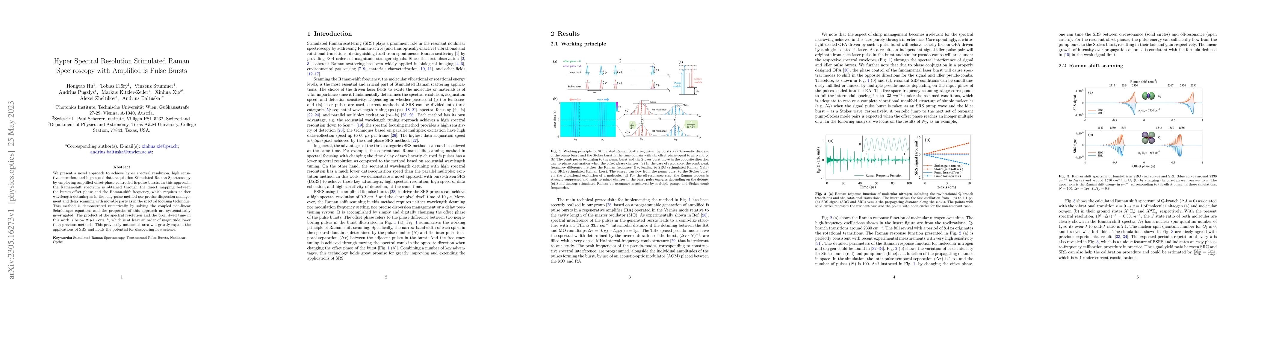 Thumbnail for Hyper Spectral Resolution Stimulated Raman Spectroscopy with Amplified
  fs Pulse Bursts