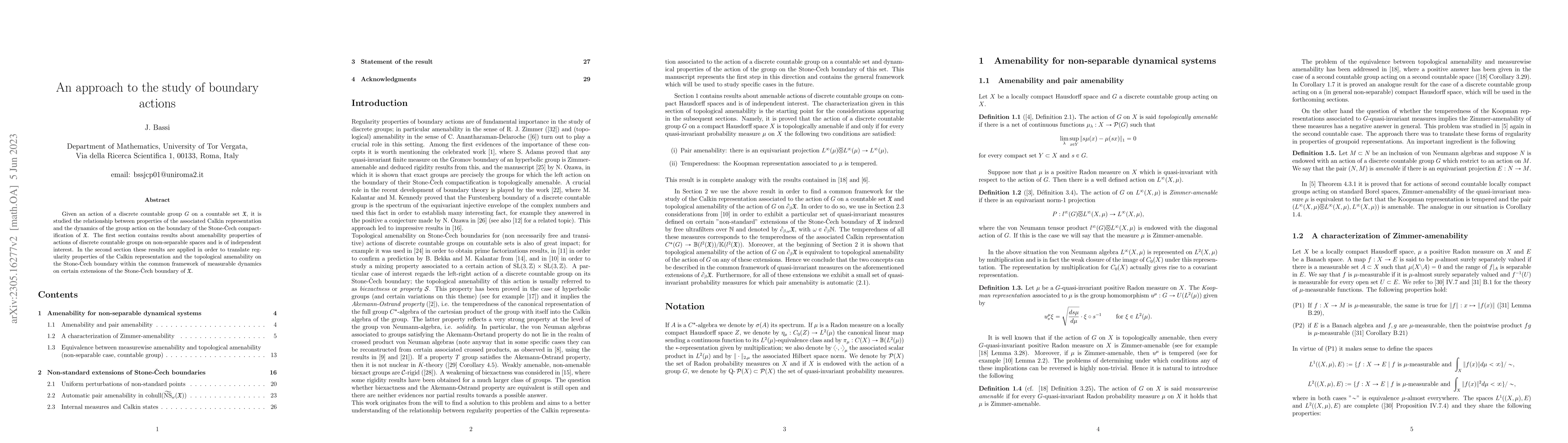 Thumbnail for An approach to the study of boundary actions