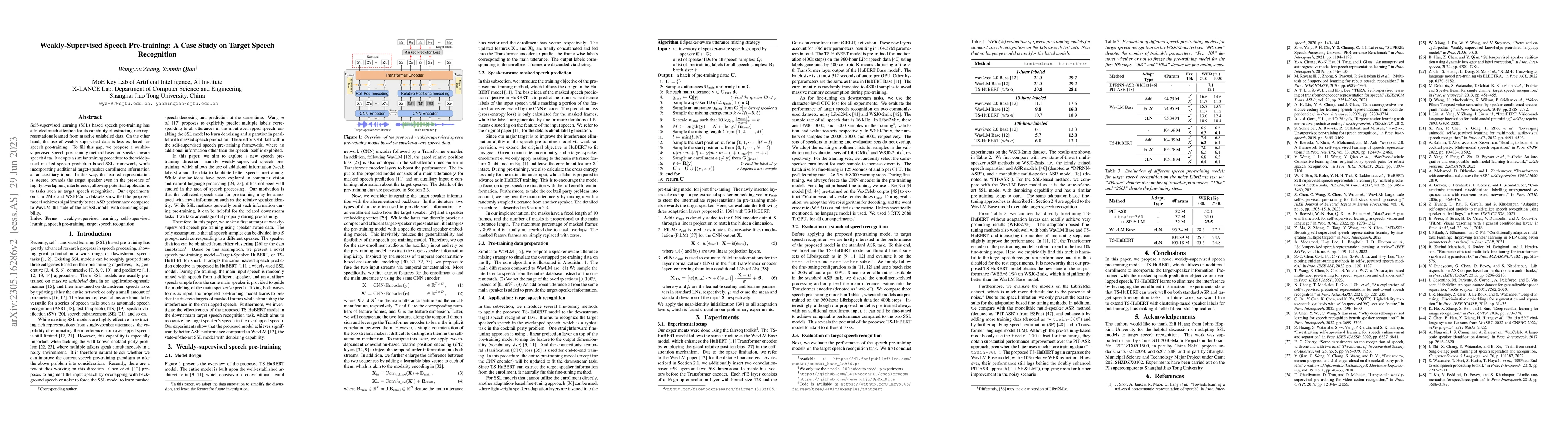 Thumbnail for Weakly-Supervised Speech Pre-training: A Case Study on Target Speech
  Recognition