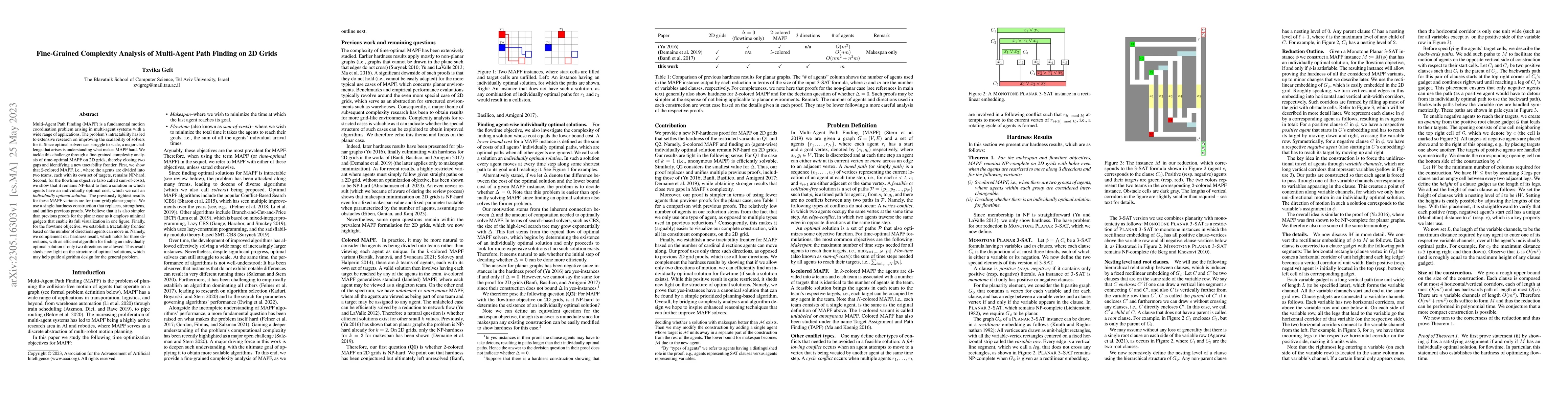 Thumbnail for Fine-Grained Complexity Analysis of Multi-Agent Path Finding on 2D Grids
