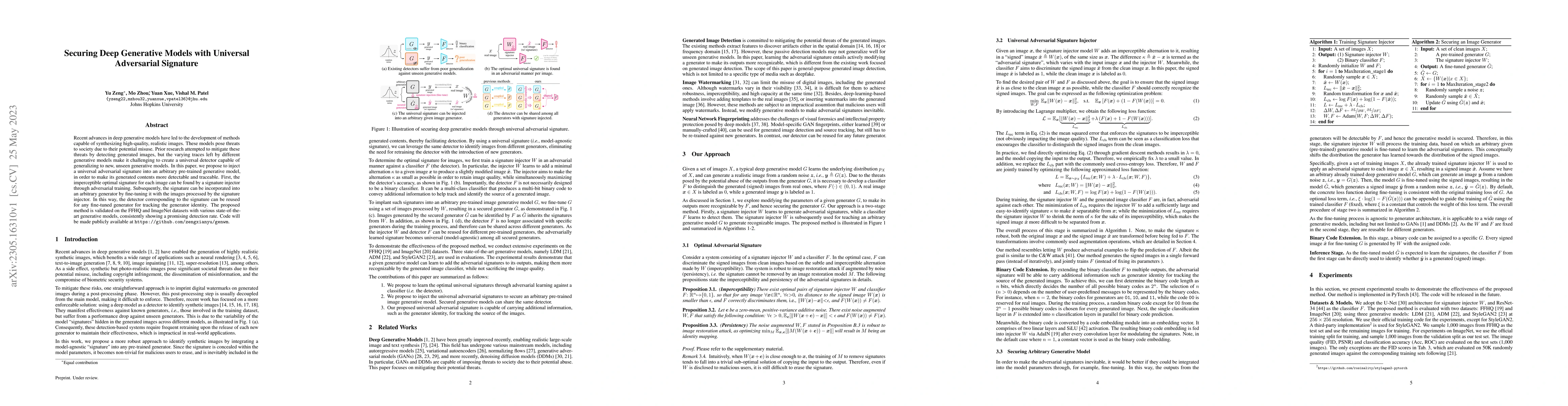 Thumbnail for Securing Deep Generative Models with Universal Adversarial Signature