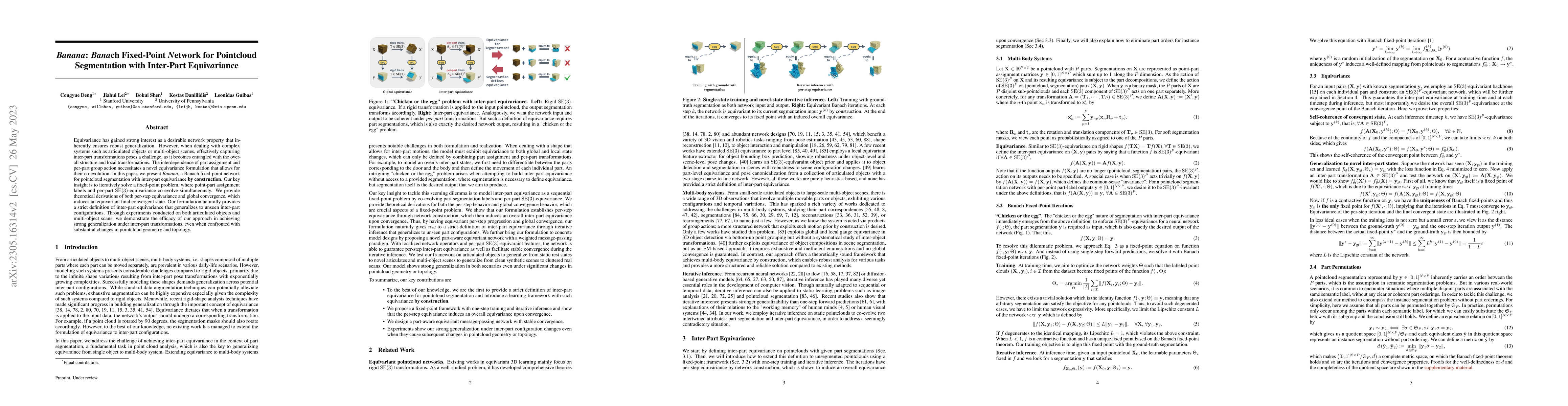 Thumbnail for Banana: Banach Fixed-Point Network for Pointcloud Segmentation with
  Inter-Part Equivariance