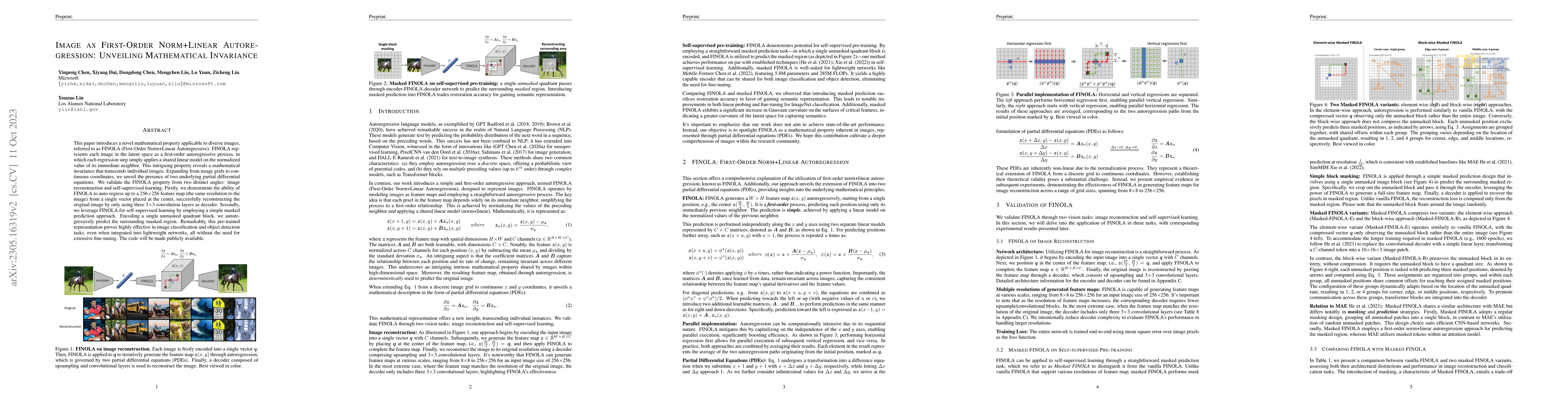 Thumbnail for Image as First-Order Norm+Linear Autoregression: Unveiling Mathematical
  Invariance