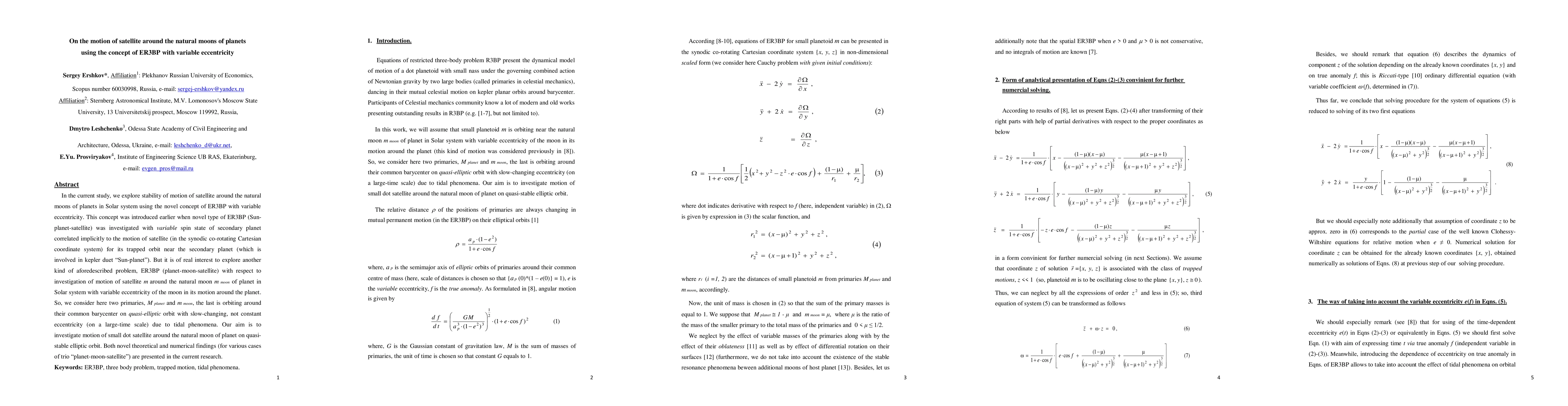 Thumbnail for On the motion of satellite around the natural moons of planets using the
  concept of ER3BP with variable eccentricity