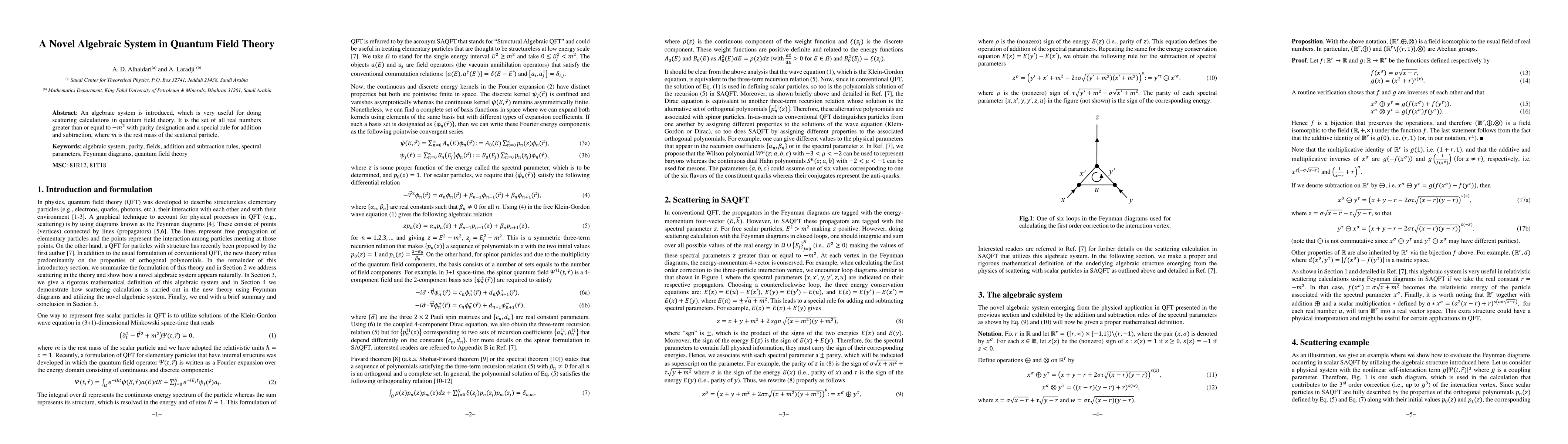 Thumbnail for A Novel Algebraic System in Quantum Field Theory