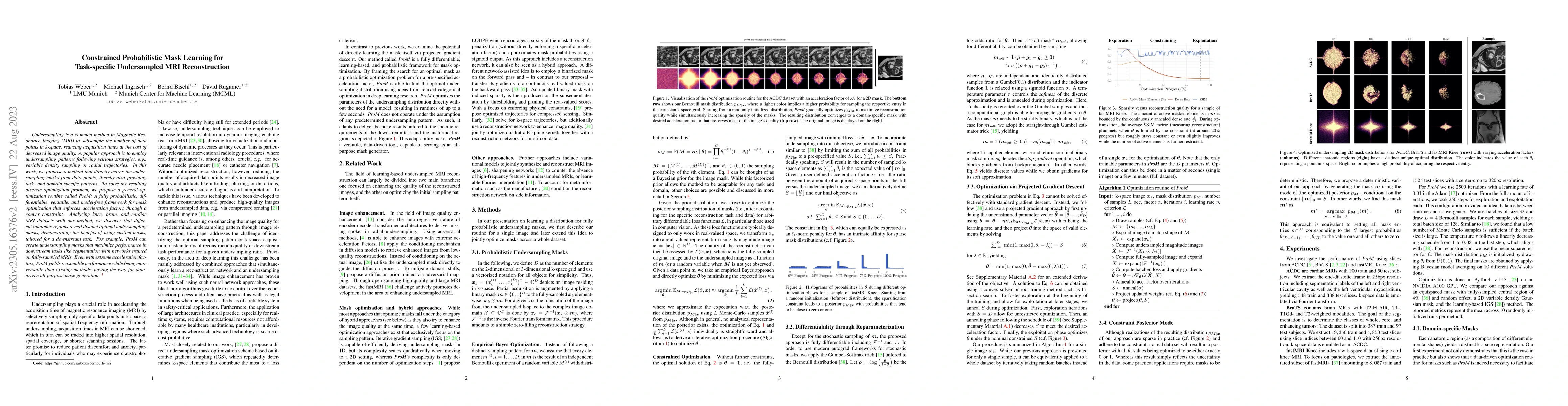 Thumbnail for Constrained Probabilistic Mask Learning for Task-specific Undersampled
  MRI Reconstruction