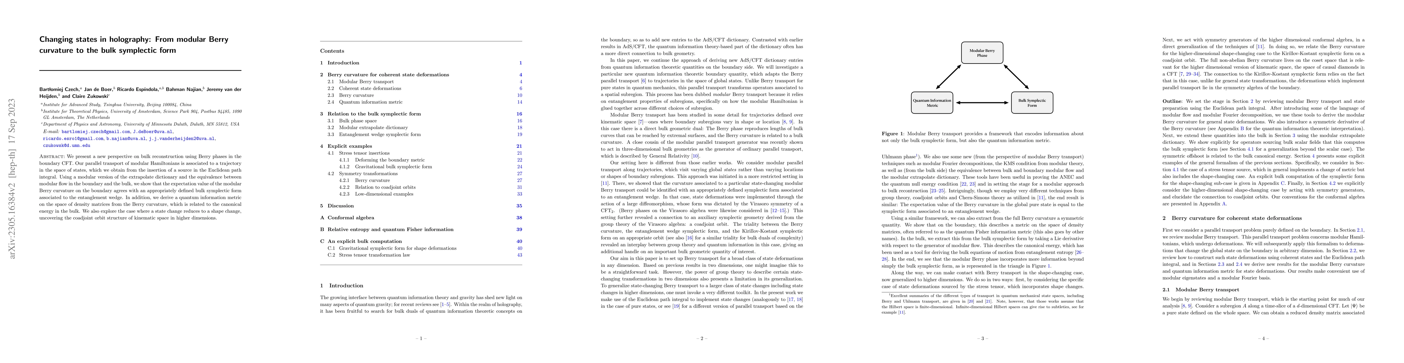 Thumbnail for Changing states in holography: From modular Berry curvature to the bulk
  symplectic form