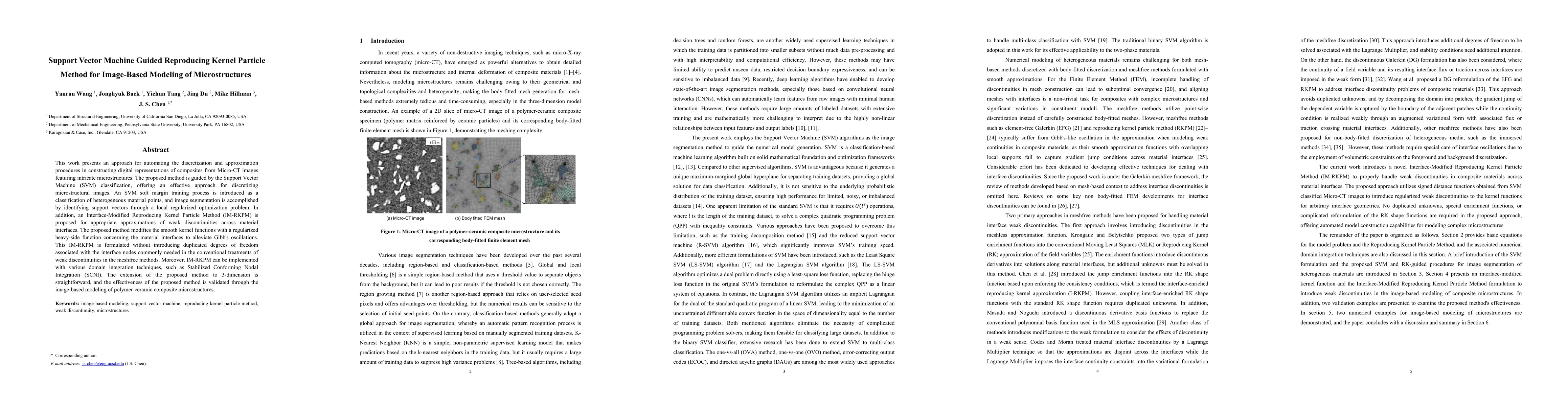 Thumbnail for Support Vector Machine Guided Reproducing Kernel Particle Method for
  Image-Based Modeling of Microstructures