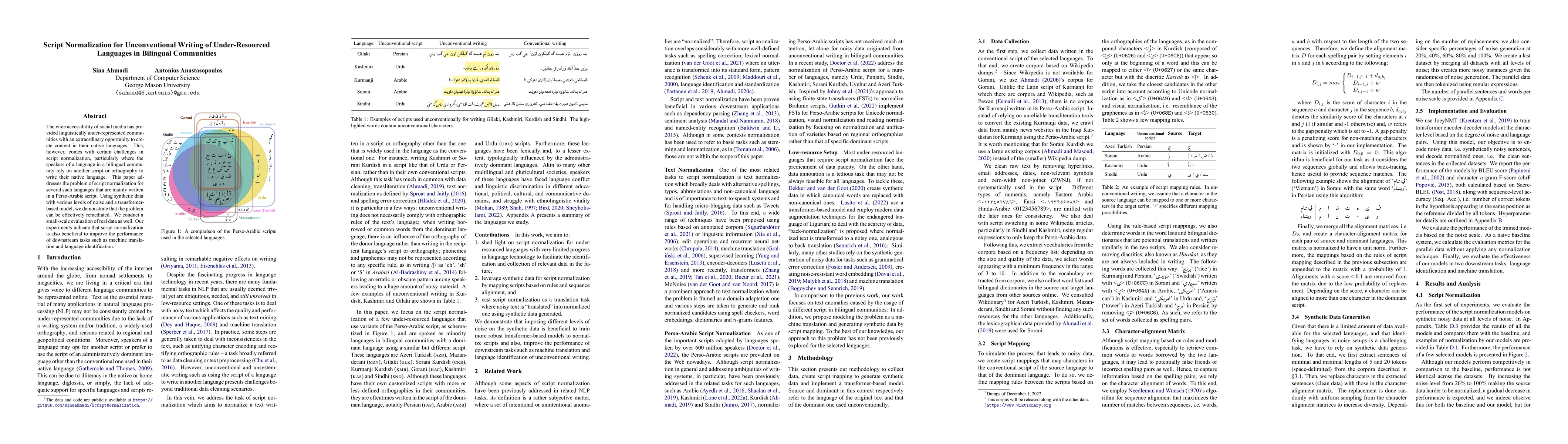 Thumbnail for Script Normalization for Unconventional Writing of Under-Resourced
  Languages in Bilingual Communities