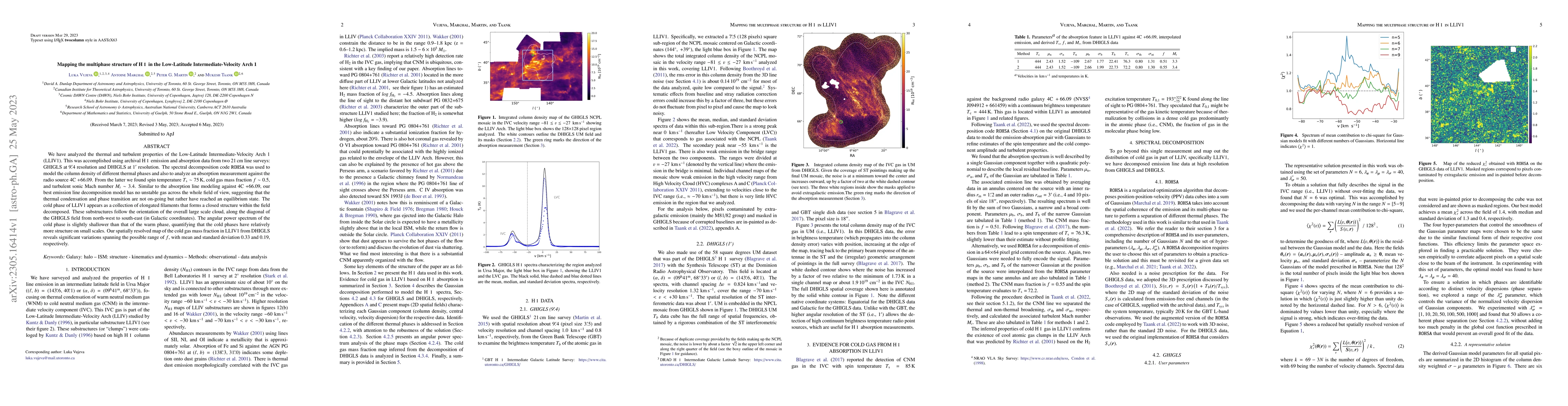 Thumbnail for Mapping the multiphase structure of H I in the Low-Latitude
  Intermediate-Velocity Arch 1