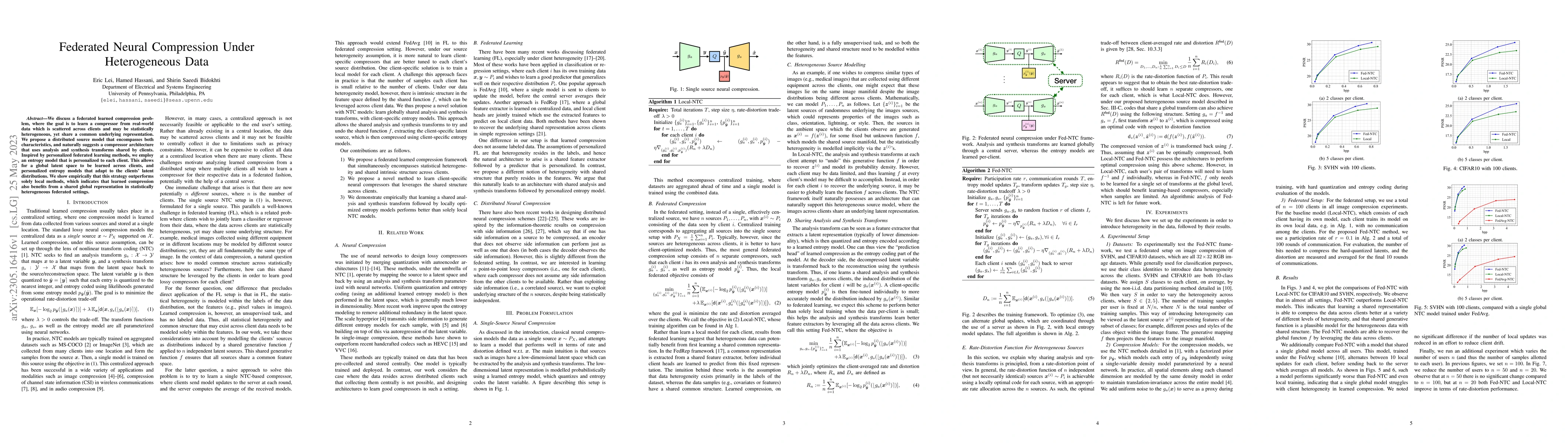 Thumbnail for Federated Neural Compression Under Heterogeneous Data