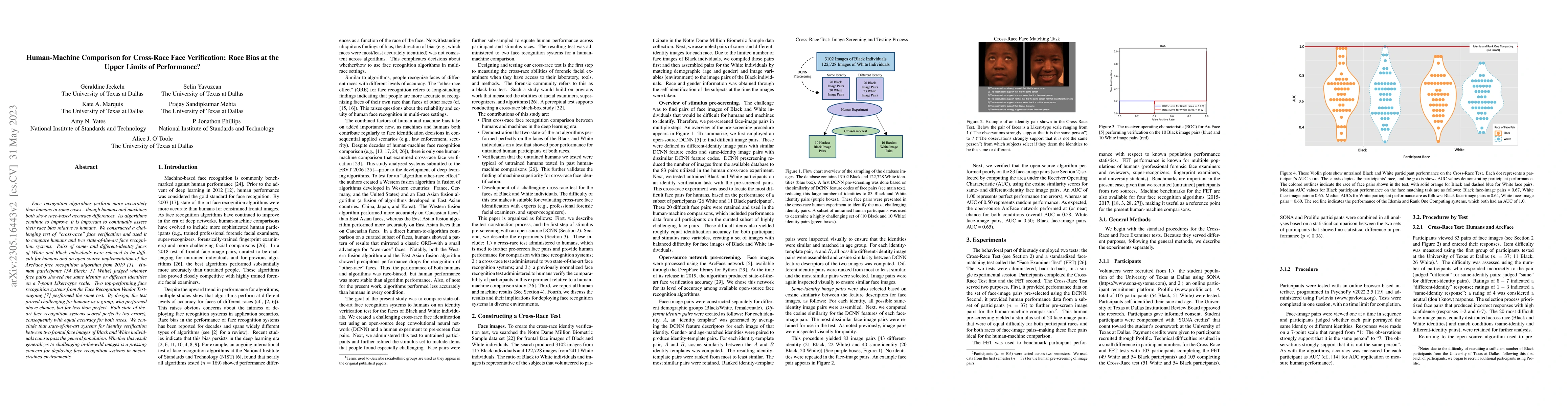 Thumbnail for Human-Machine Comparison for Cross-Race Face Verification: Race Bias at
  the Upper Limits of Performance?