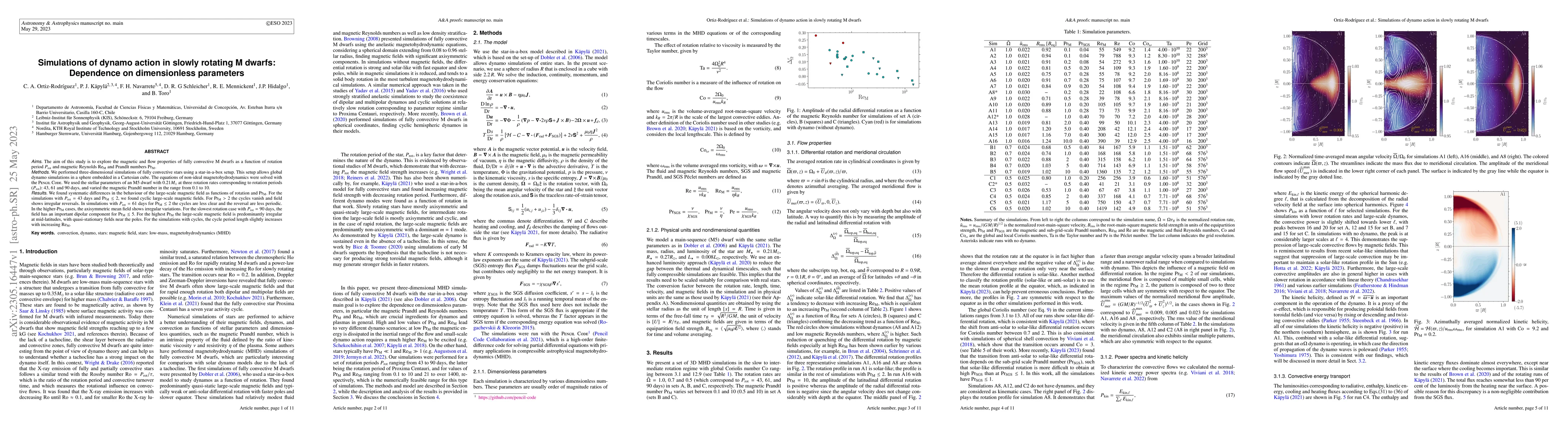 Thumbnail for Simulations of dynamo action in slowly rotating M dwarfs: Dependence on
  dimensionless parameters