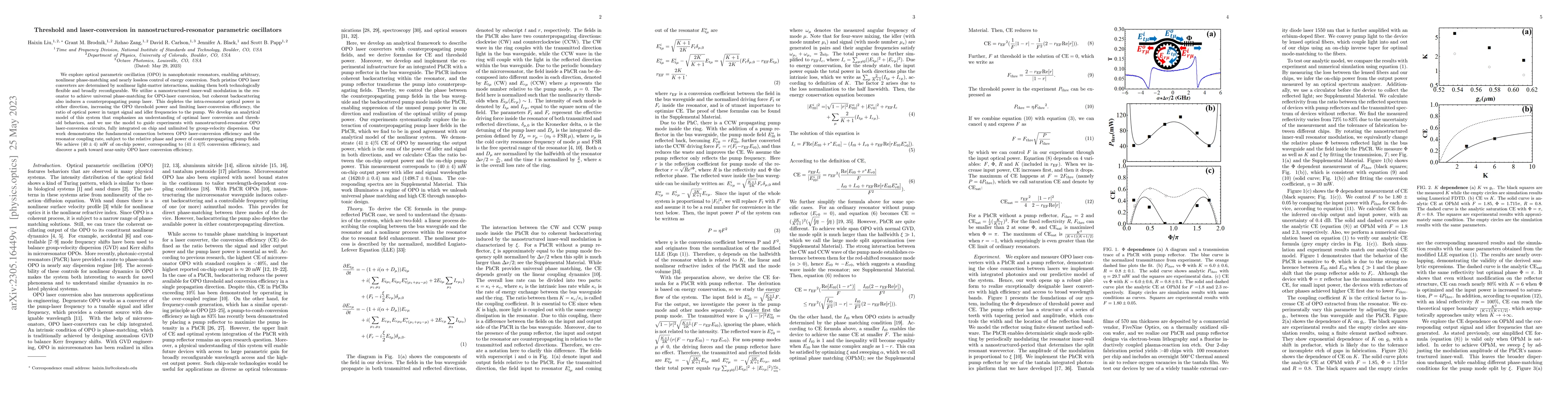 Thumbnail for Threshold and laser-conversion in nanostructured-resonator parametric
  oscillators
