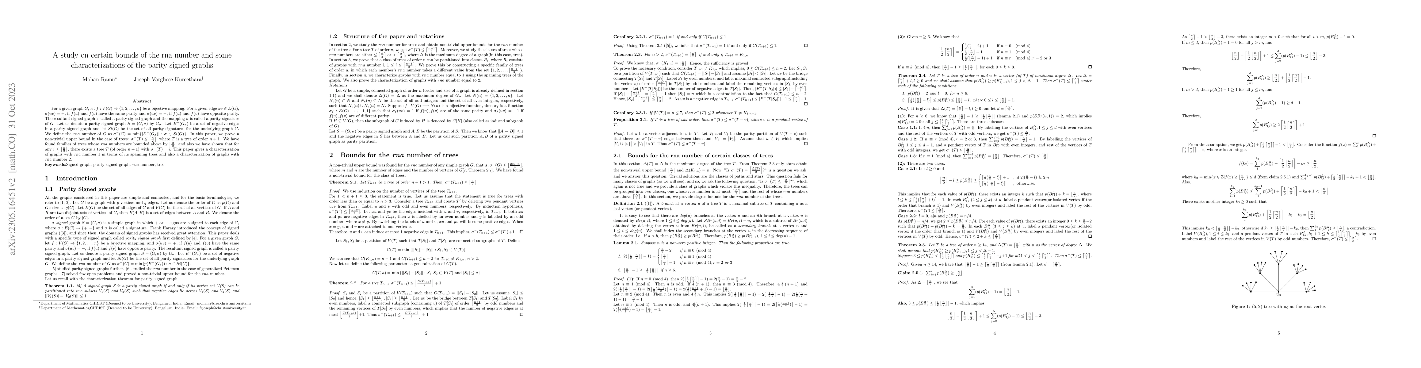 Thumbnail for A study on certain bounds of the rna number and some characterizations
  of the parity signed graphs