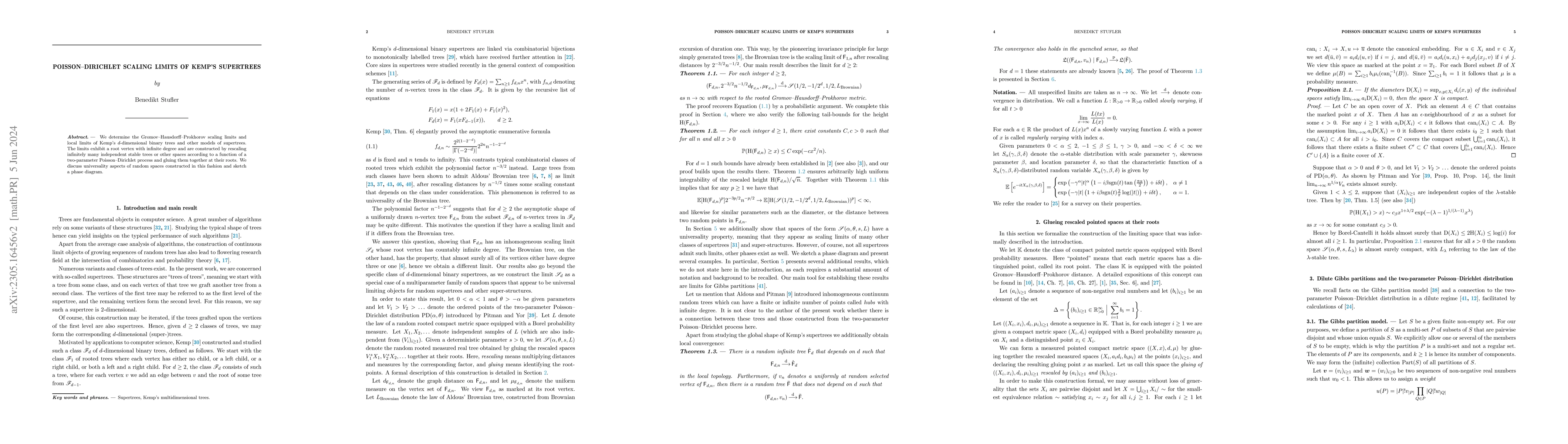 Thumbnail for Poisson-Dirichlet scaling limits of Kemp's supertrees