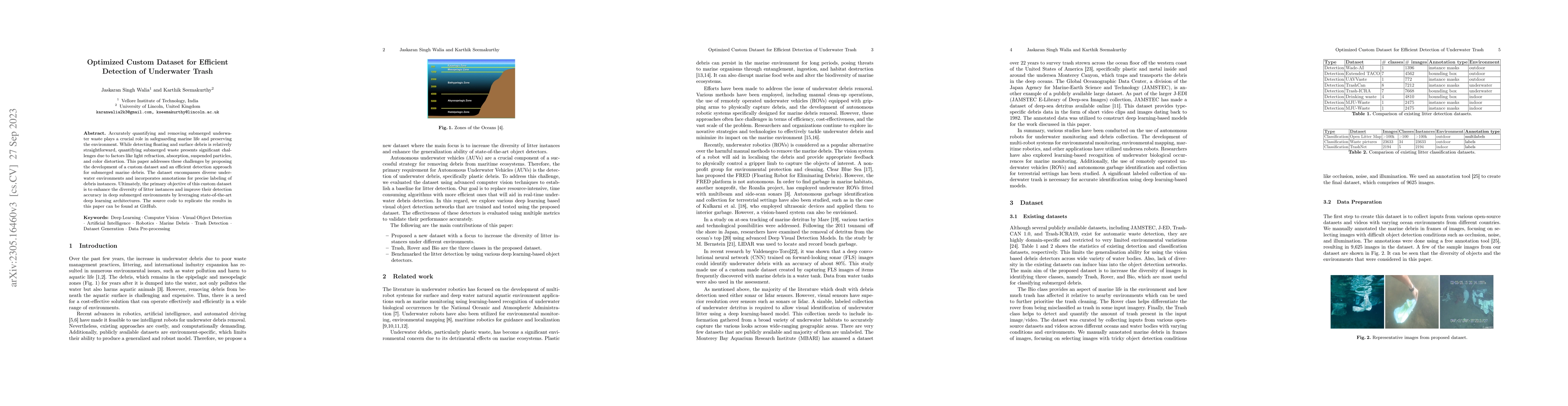 Thumbnail for Optimized Custom Dataset for Efficient Detection of Underwater Trash
