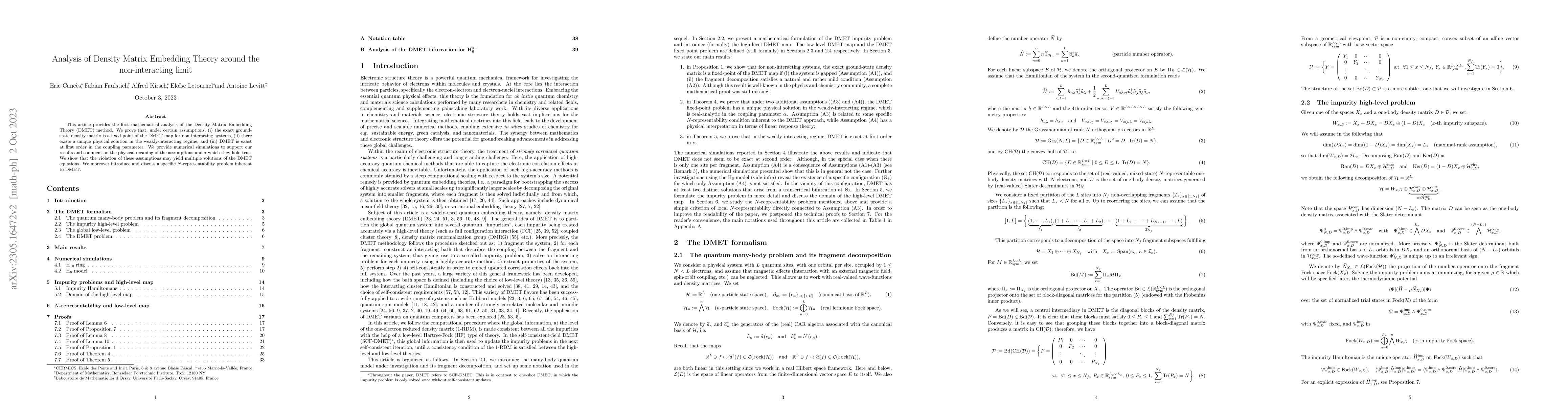 Thumbnail for Some mathematical insights on Density Matrix Embedding Theory