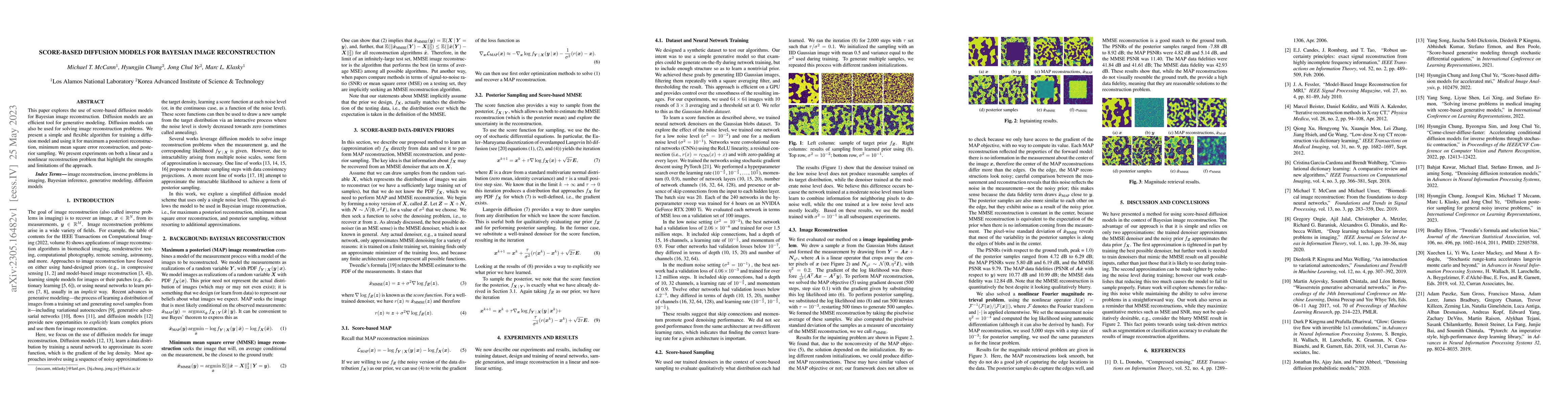 Thumbnail for Score-based Diffusion Models for Bayesian Image Reconstruction