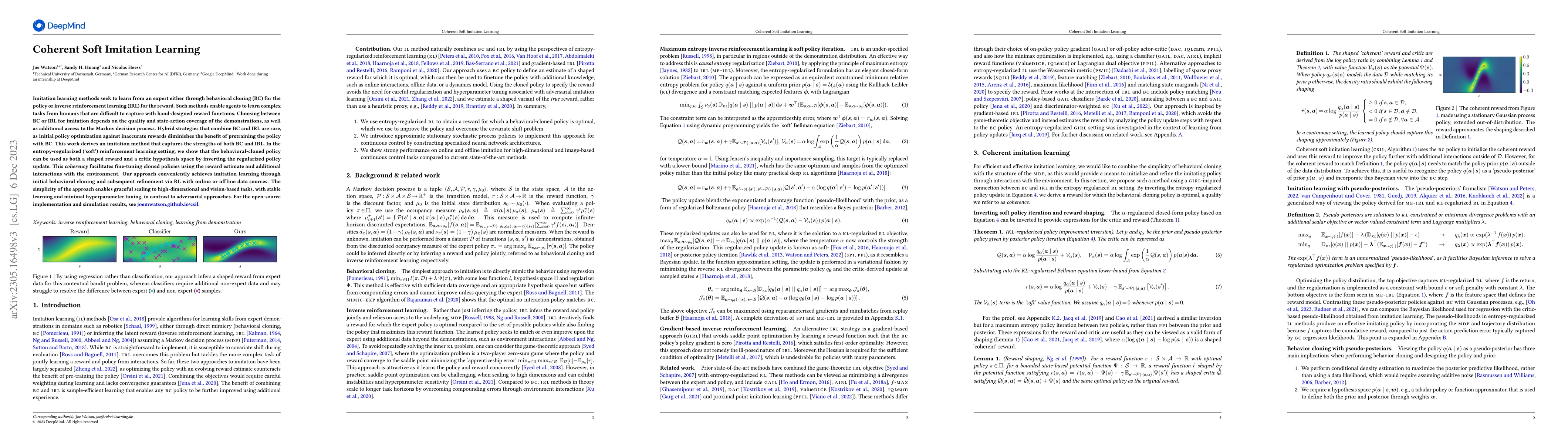 Thumbnail for Coherent Soft Imitation Learning