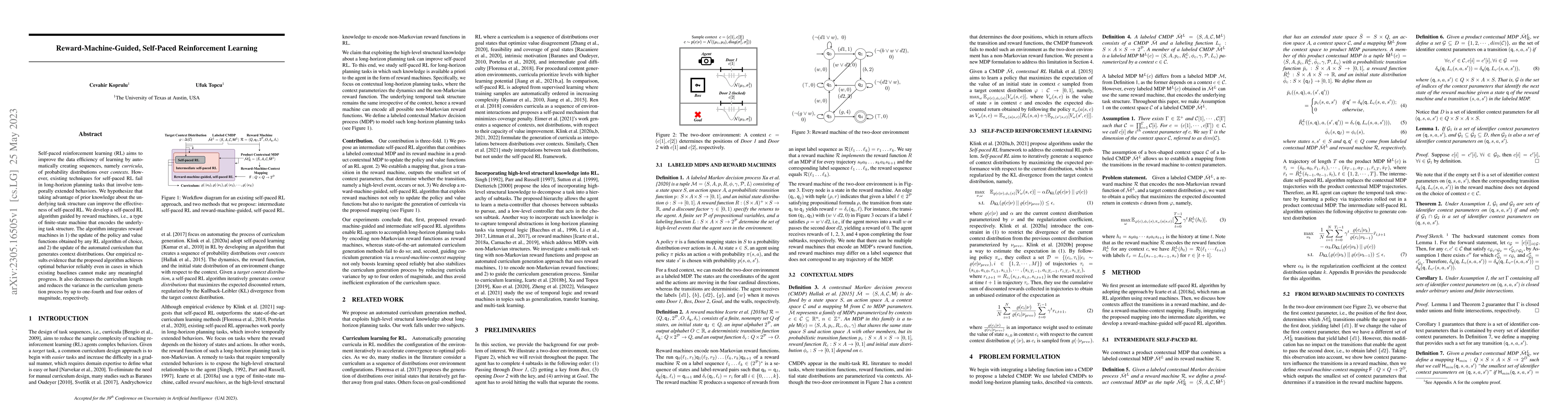 Thumbnail for Reward-Machine-Guided, Self-Paced Reinforcement Learning