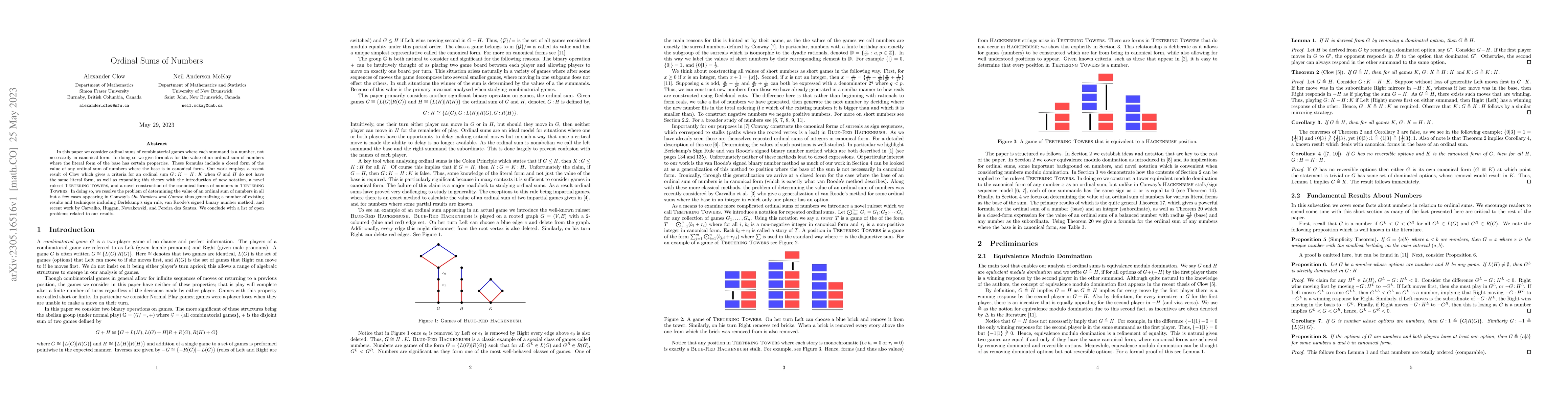 Thumbnail for Ordinal Sums of Numbers