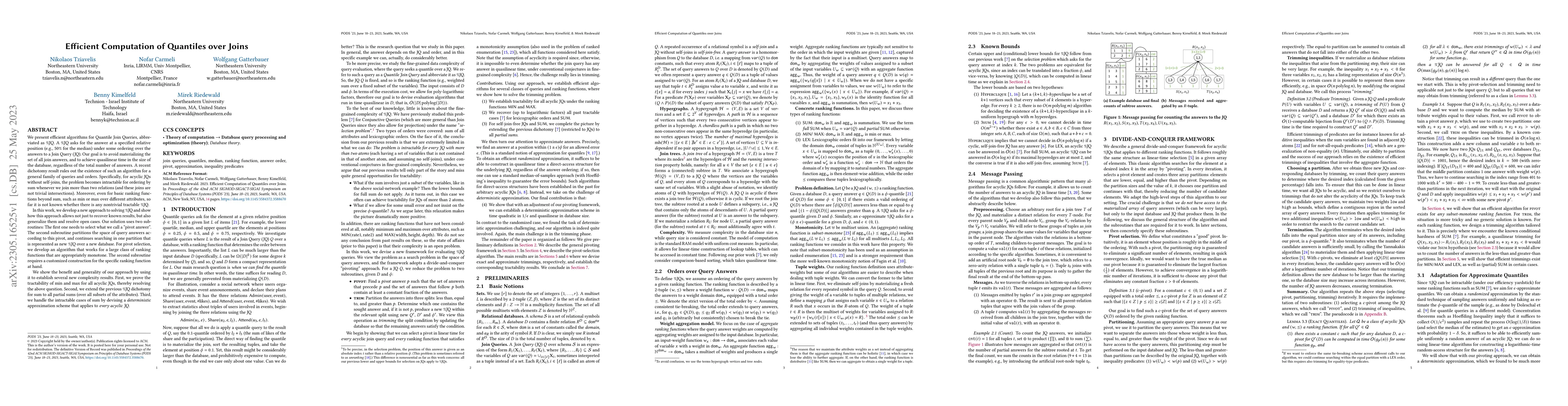 Thumbnail for Efficient Computation of Quantiles over Joins