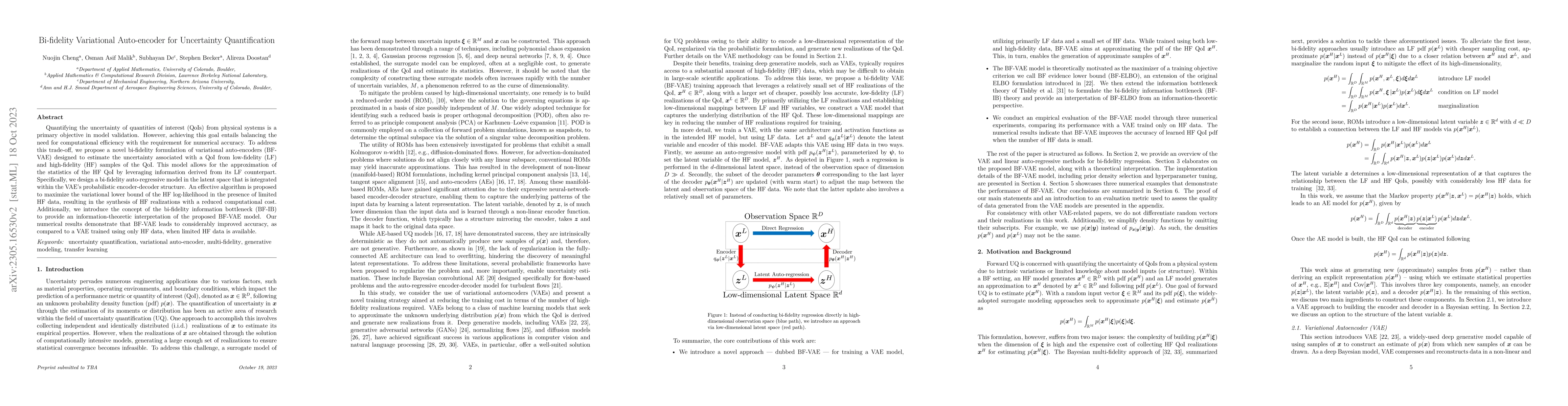 Thumbnail for Bi-fidelity Variational Auto-encoder for Uncertainty Quantification