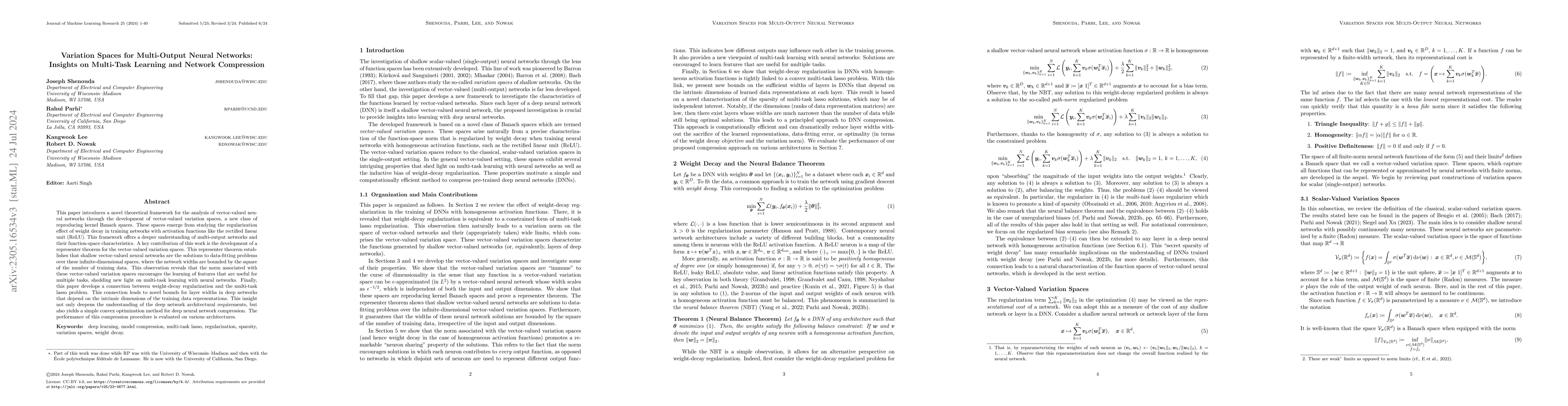 Thumbnail for Variation Spaces for Multi-Output Neural Networks: Insights on
  Multi-Task Learning and Network Compression