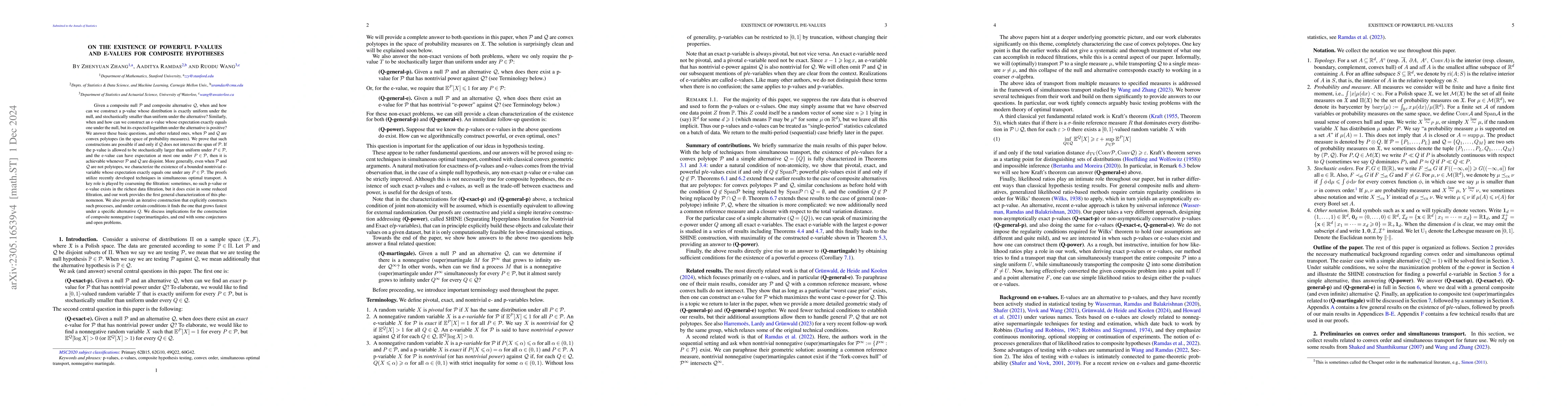 Thumbnail for On the existence of powerful p-values and e-values for composite
  hypotheses