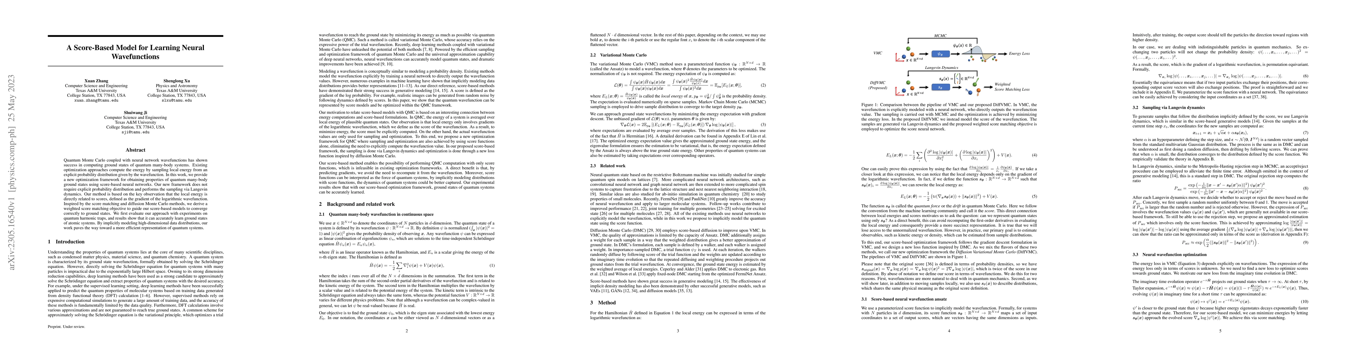 Thumbnail for A Score-Based Model for Learning Neural Wavefunctions