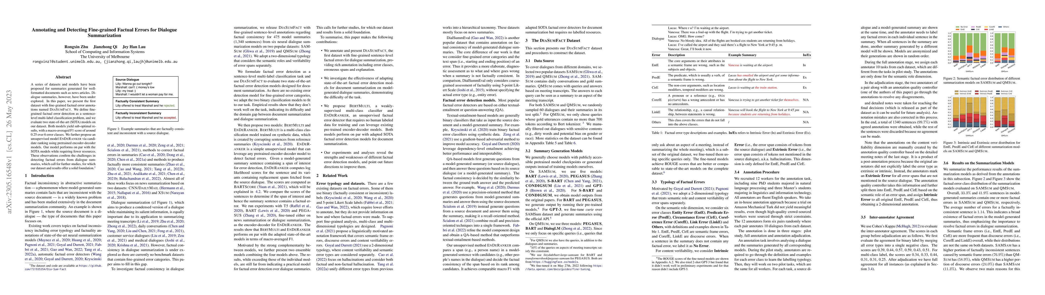 Thumbnail for Annotating and Detecting Fine-grained Factual Errors for Dialogue
  Summarization