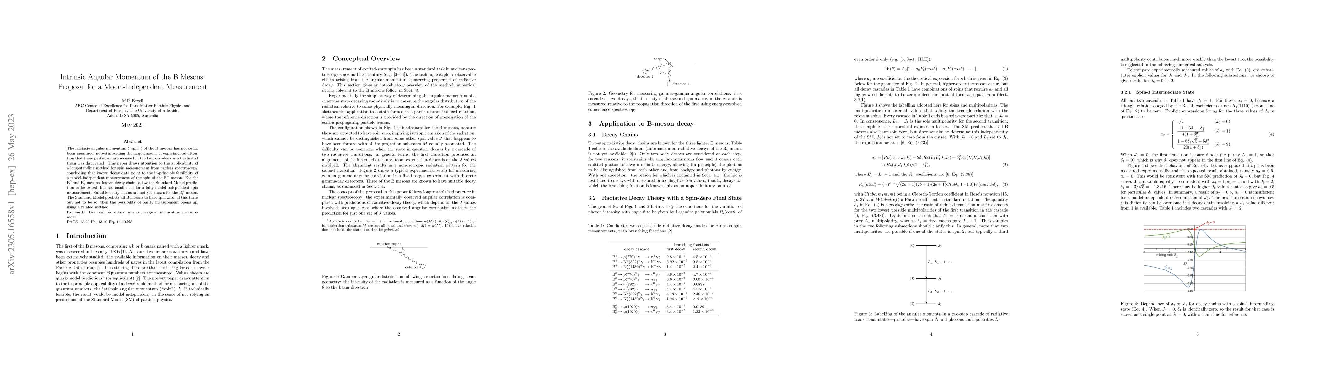 Thumbnail for Intrinsic Angular Momentum of the B Mesons: Proposal for a
  Model-Independent Measurement