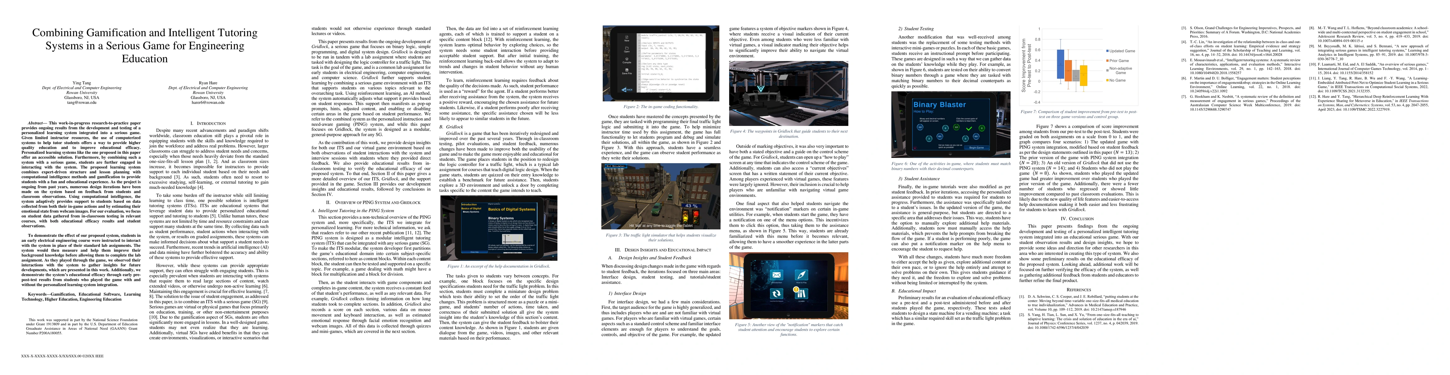 Thumbnail for Combining Gamification and Intelligent Tutoring Systems in a Serious
  Game for Engineering Education