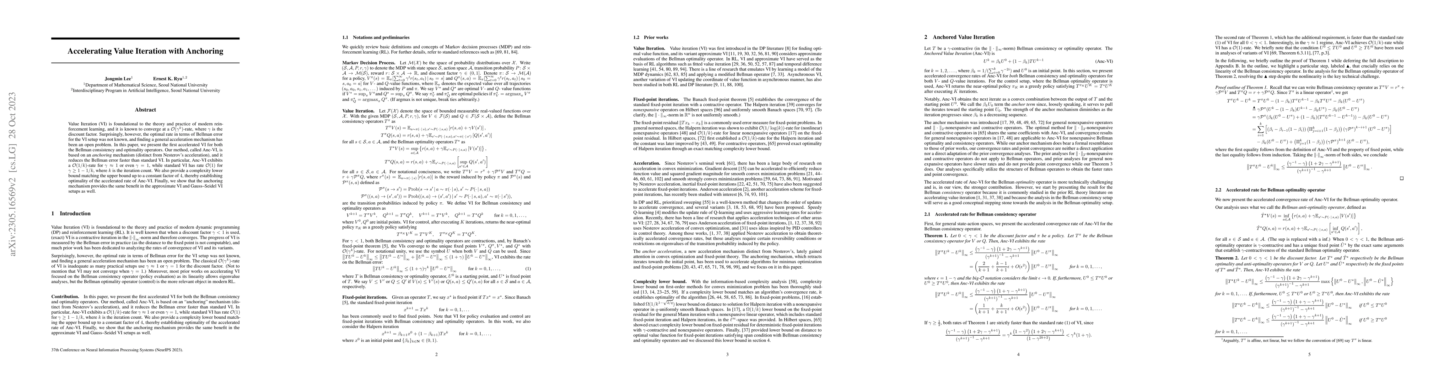 Thumbnail for Accelerating Value Iteration with Anchoring