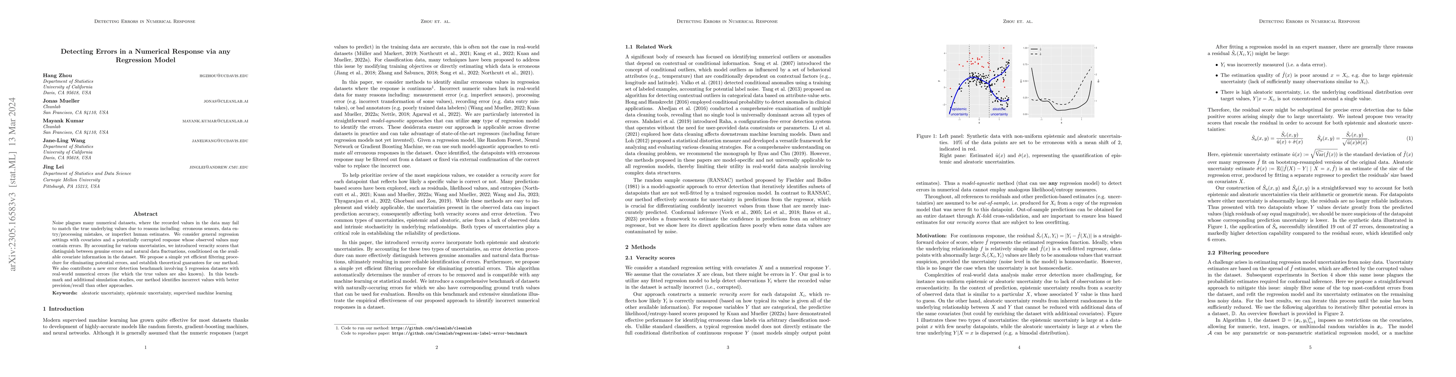 Thumbnail for Detecting Errors in a Numerical Response via any Regression Model