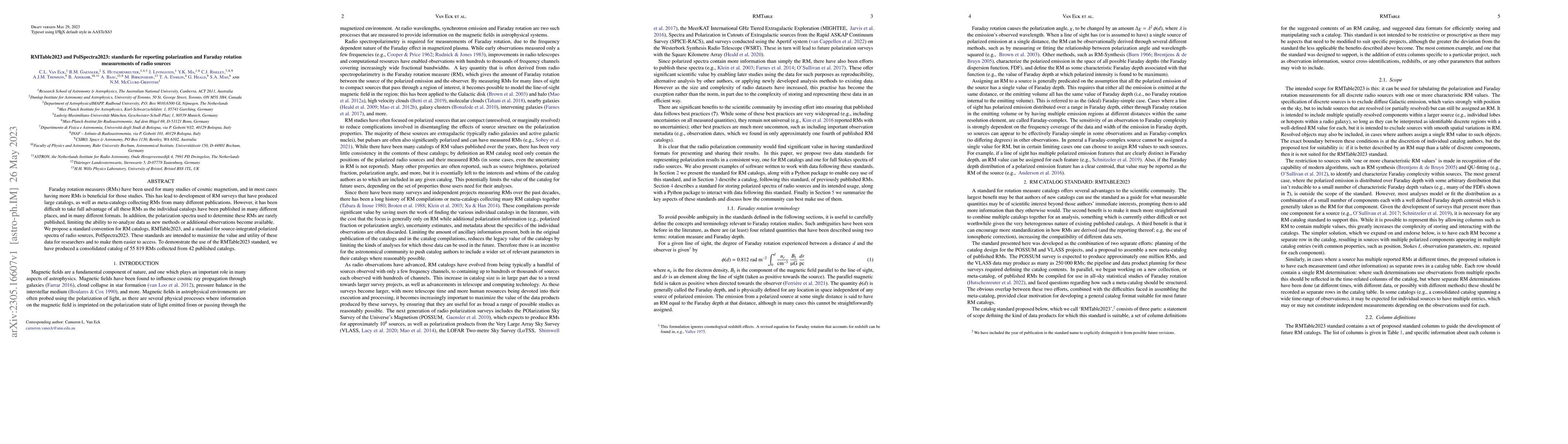 Thumbnail for RMTable2023 and PolSpectra2023: standards for reporting polarization and
  Faraday rotation measurements of radio sources