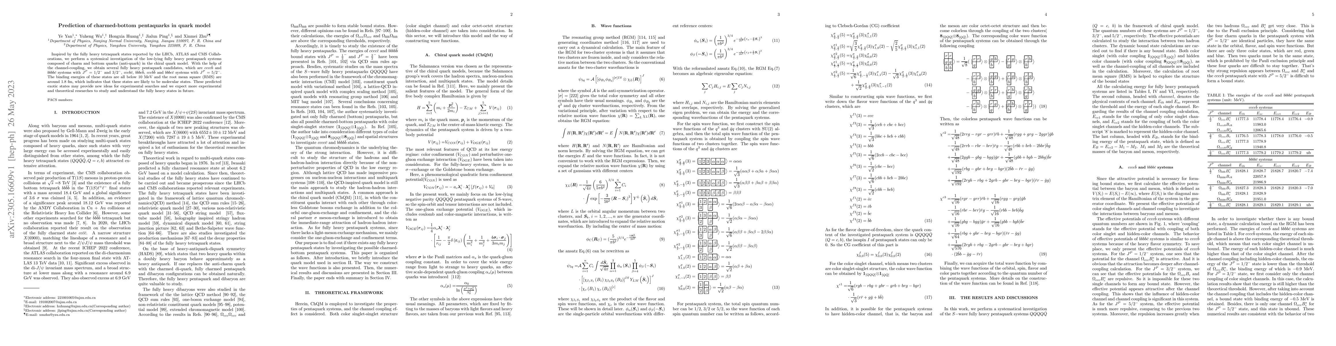 Thumbnail for Prediction of charmed-bottom pentaquarks in quark model