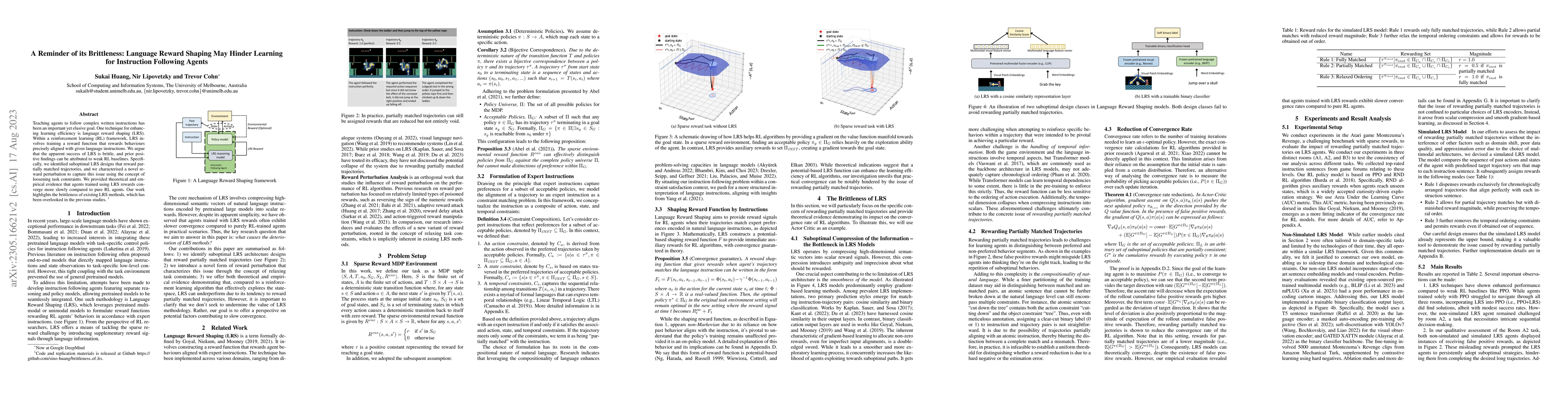 Thumbnail for A Reminder of its Brittleness: Language Reward Shaping May Hinder
  Learning for Instruction Following Agents