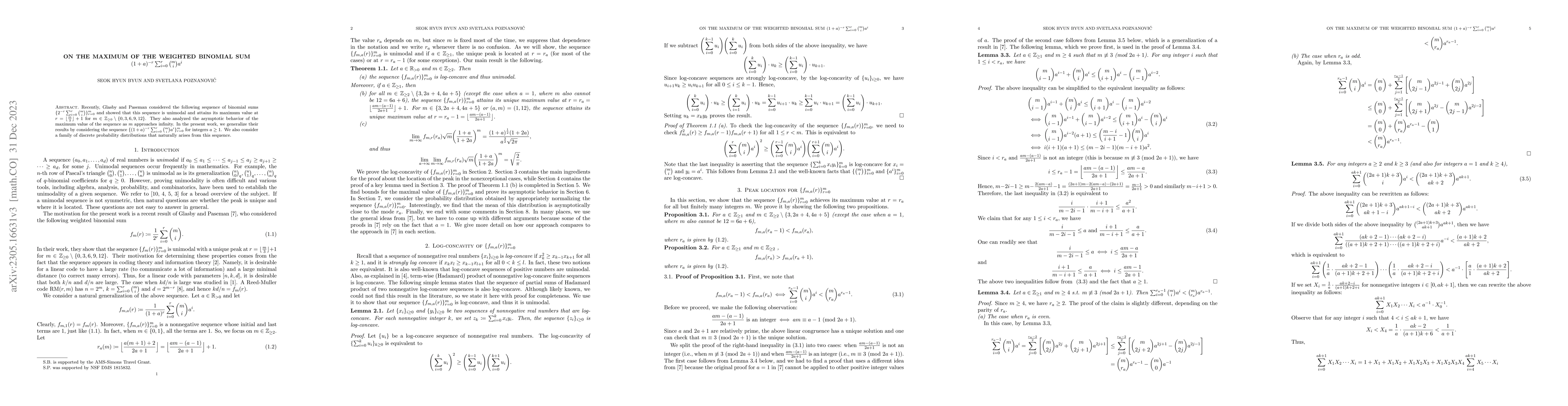 Thumbnail for On the maximum of the weighted binomial sum
  $(1+a)^{-r}\sum_{i=0}^{r}\binom{m}{i}a^{i}$